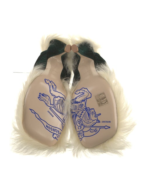 Burberry Velvet Leather Trim Embellishment Slides