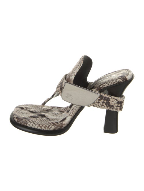 Burberry Snakeskin Animal Print T-Strap Sandals