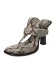 Burberry Snakeskin Animal Print T-Strap Sandals