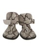 Burberry Snakeskin Animal Print T-Strap Sandals