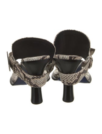 Burberry Snakeskin Animal Print T-Strap Sandals