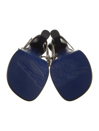 Burberry Snakeskin Animal Print T-Strap Sandals