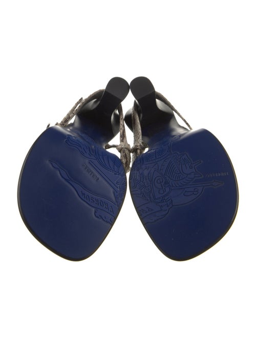 Burberry Snakeskin Animal Print T-Strap Sandals