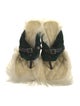 Burberry Velvet Leather Trim Embellishment Slides