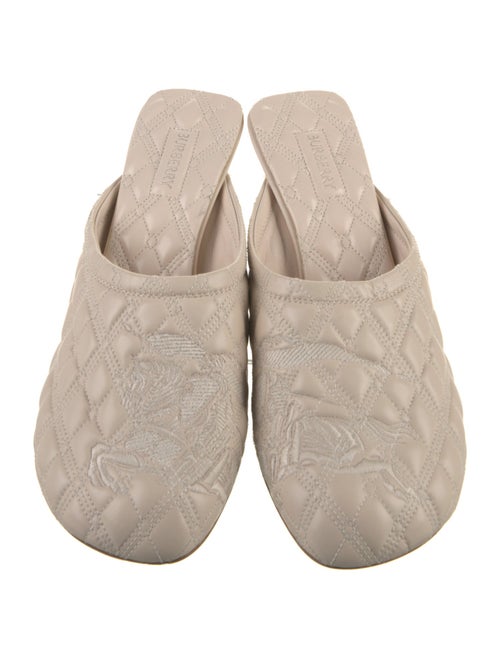 Burberry Leather Embroidered Accent Mules