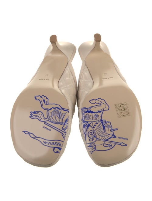 Burberry Leather Embroidered Accent Mules