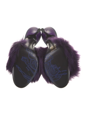 Burberry Faux Fur Slides