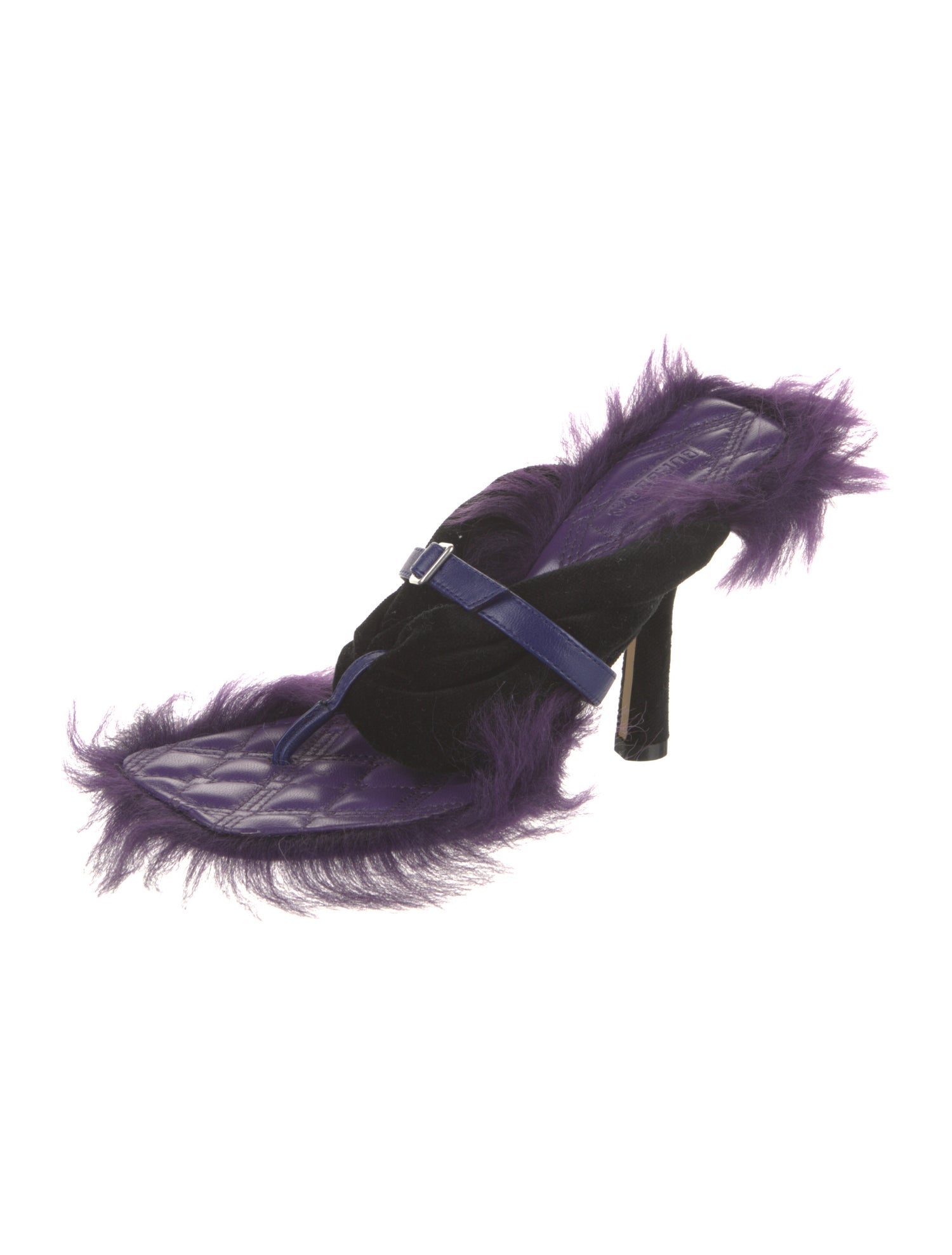 Burberry Velvet Leather Trim Embellishment Gladiator Sandals