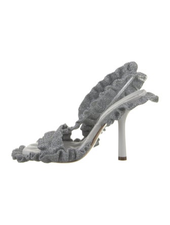 Burberry Leather Printed Slingback Sandals