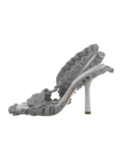 Burberry Leather Printed Slingback Sandals