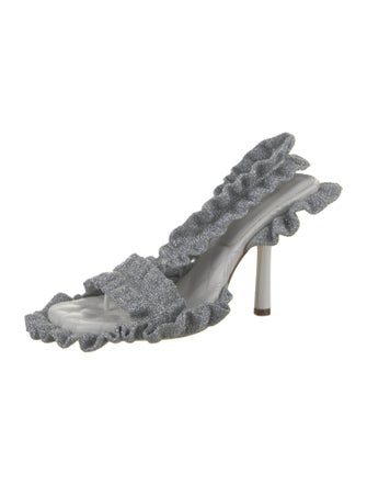 Burberry Leather Printed Slingback Sandals