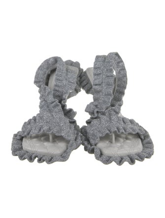 Burberry Leather Printed Slingback Sandals