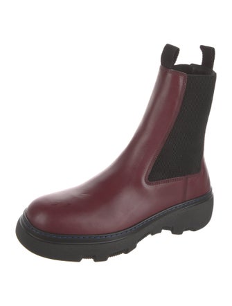Burberry Leather Mesh Accents Chelsea Boots