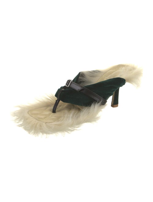 Burberry Velvet Leather Trim Embellishment Slides