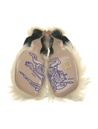 Burberry Velvet Leather Trim Embellishment Slides