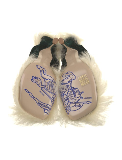 Burberry Velvet Leather Trim Embellishment Slides