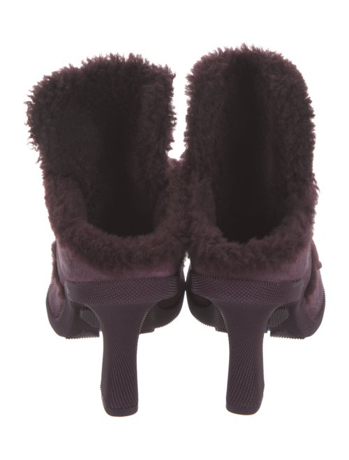 Burberry Suede Fur Trim Mules