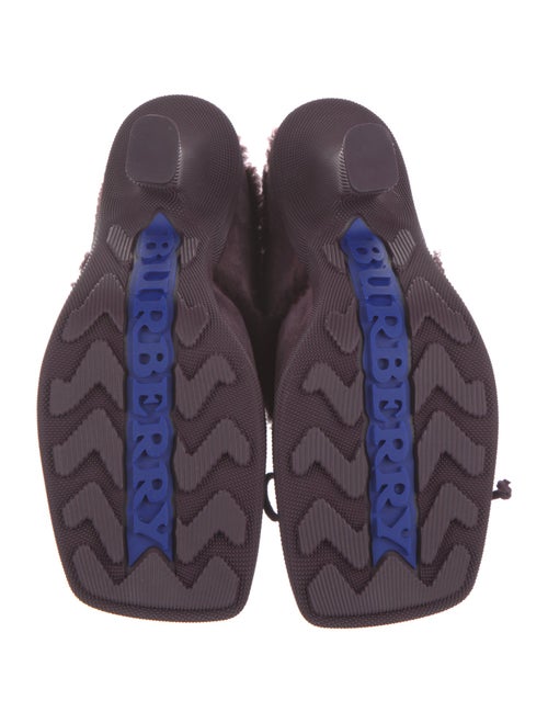 Burberry Suede Fur Trim Mules