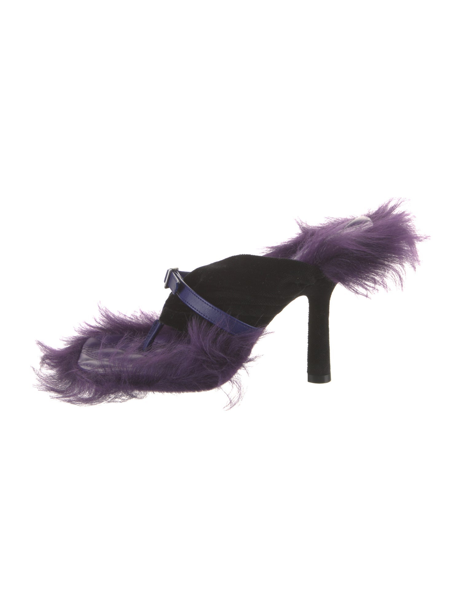 Burberry Velvet Leather Trim Embellishment Slides