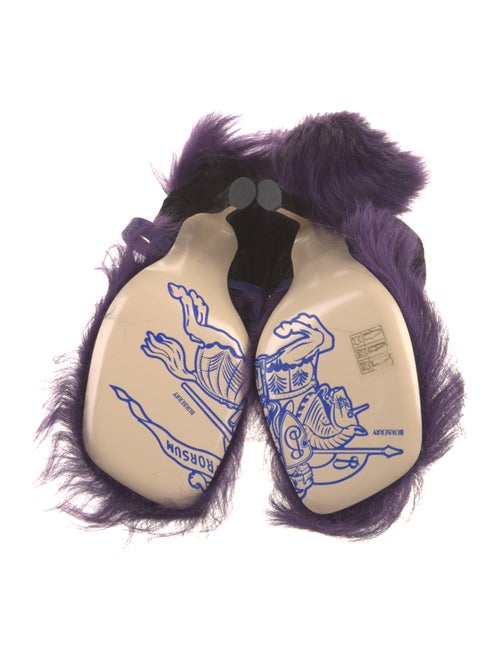 Burberry Velvet Leather Trim Embellishment Slides