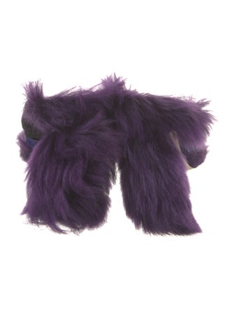 Burberry Velvet Leather Trim Embellishment Slides