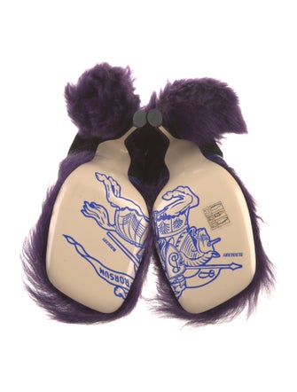 Burberry Velvet Leather Trim Embellishment Slides