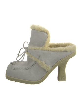 Burberry Suede Colorblock Pattern Mules