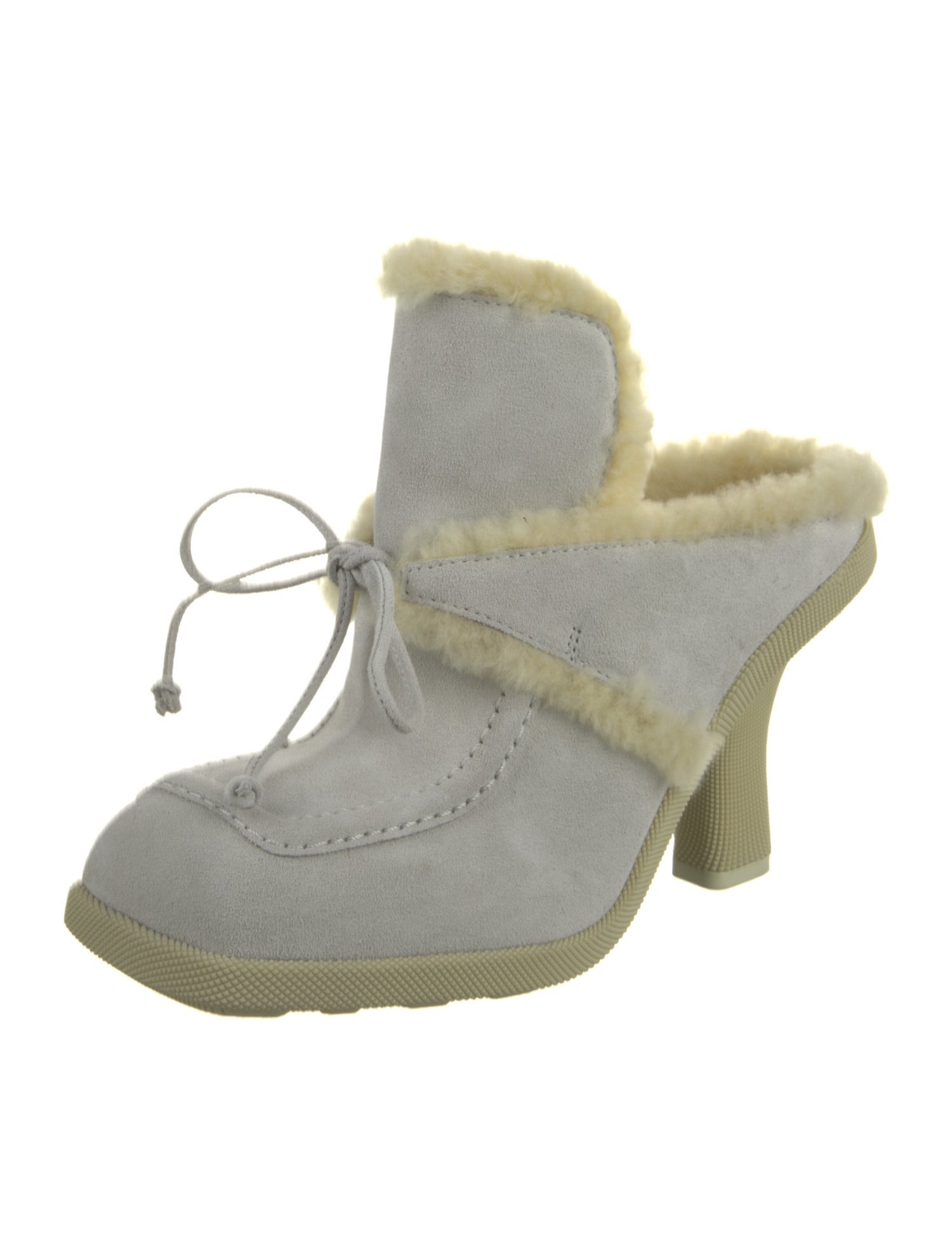 Burberry Suede Colorblock Pattern Mules