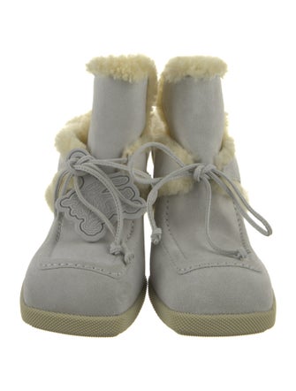 Burberry Suede Colorblock Pattern Mules