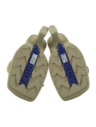 Burberry Suede Colorblock Pattern Mules