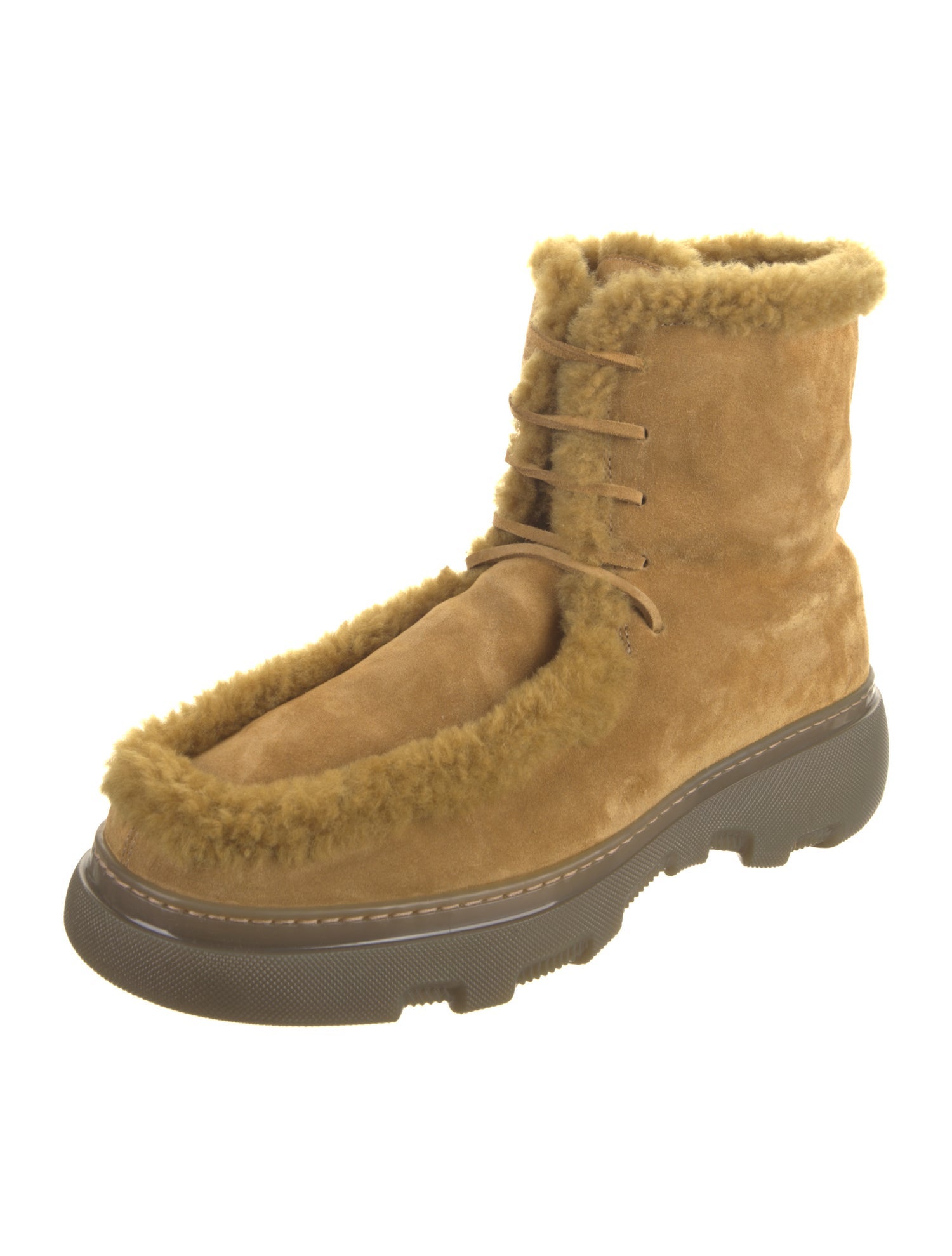 Burberry Suede Lace-Up Boots