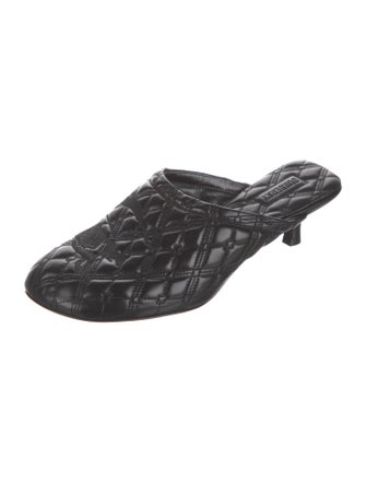 Burberry Leather Printed Mules