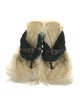 Burberry Velvet Leather Trim Embellishment Slides