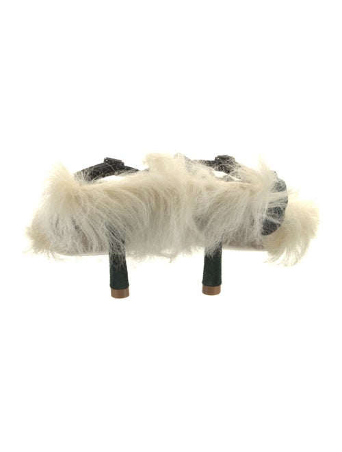 Burberry Velvet Leather Trim Embellishment Slides