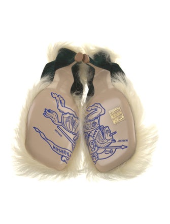 Burberry Velvet Leather Trim Embellishment Slides