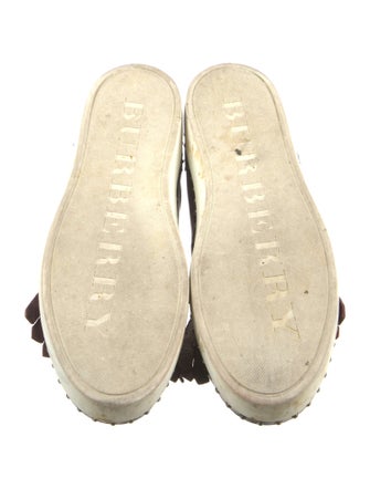 Burberry Nova Check Pattern Leather Sneakers