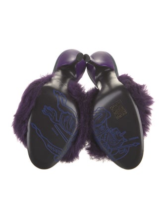 Burberry Faux Fur Slides