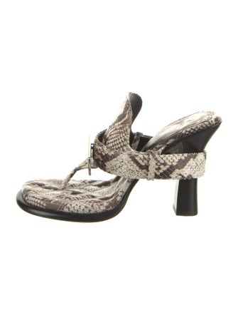 Burberry Snakeskin Animal Print Flip Flops