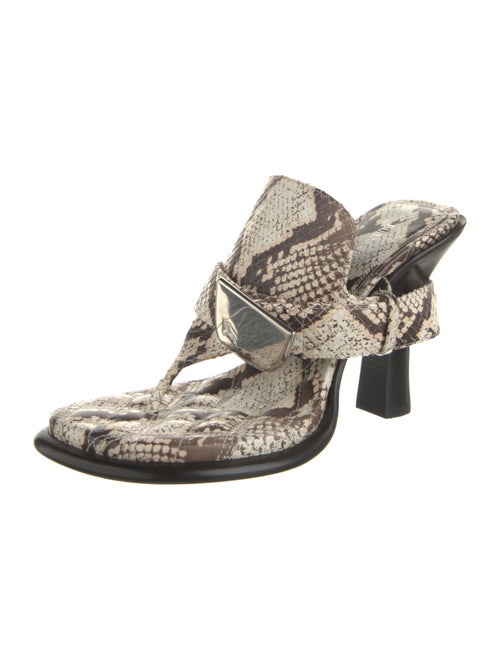 Burberry Snakeskin Animal Print Flip Flops