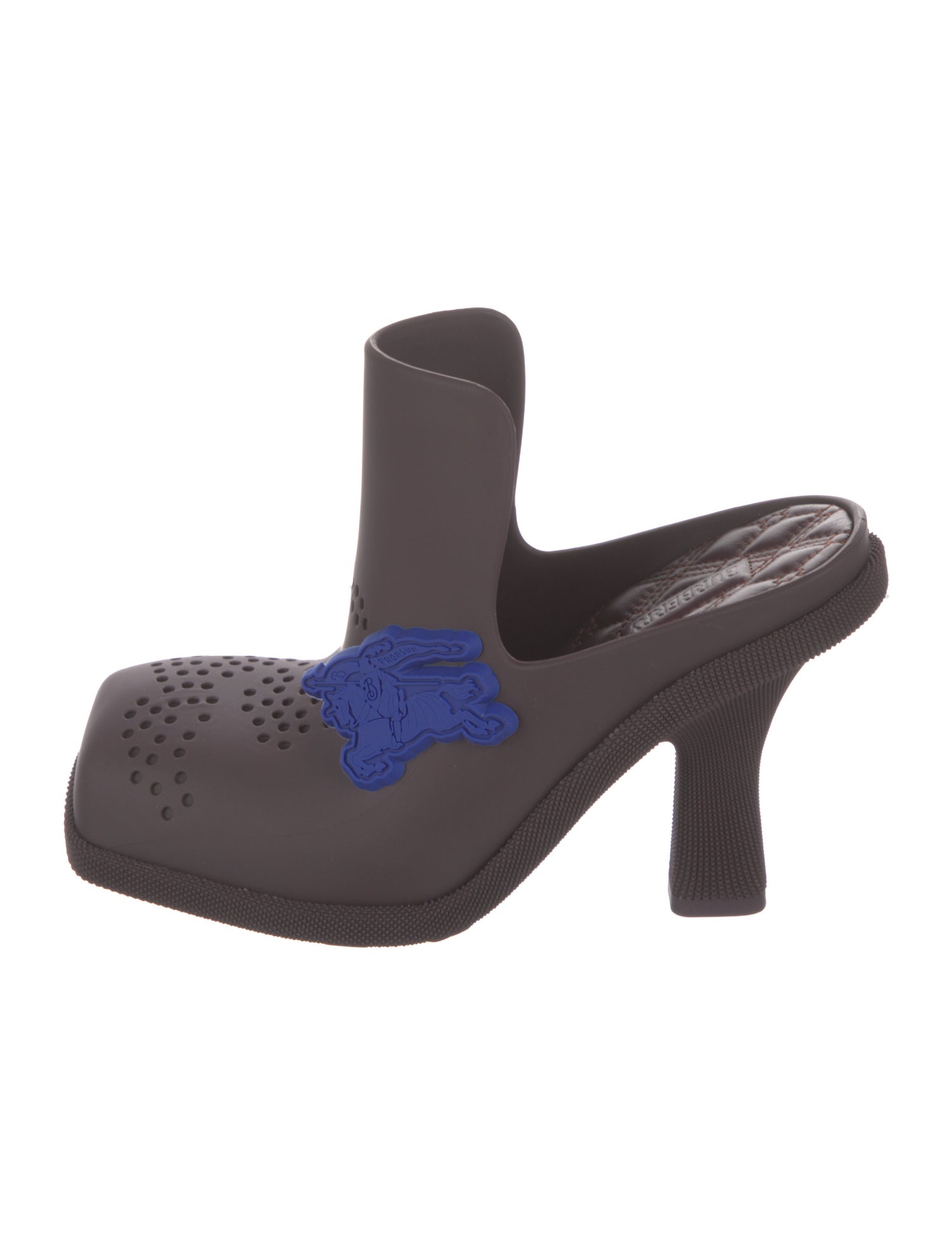 Burberry Rubber Cutout Accent Mules