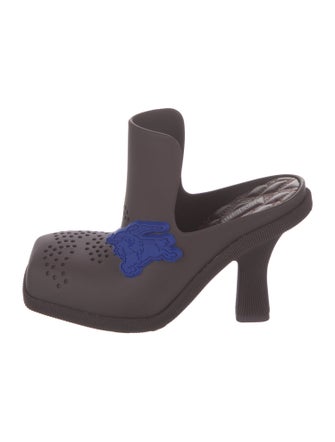 Burberry Rubber Cutout Accent Mules