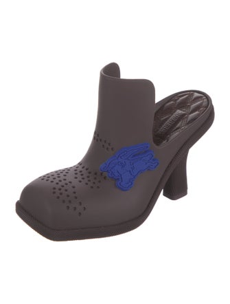 Burberry Rubber Cutout Accent Mules
