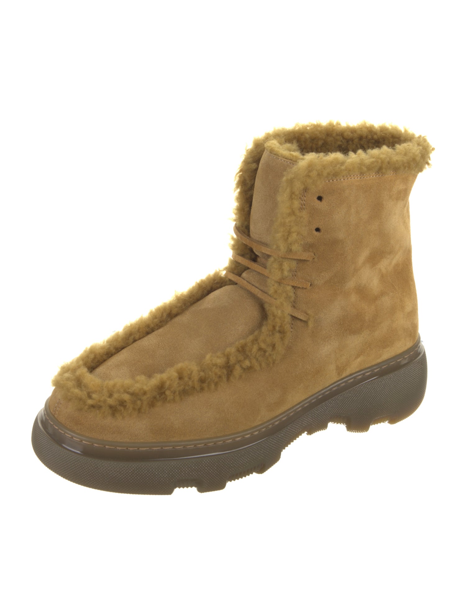 Burberry Suede Lace-Up Boots