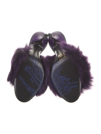 Burberry Faux Fur Slides