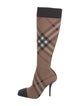 Burberry Plaid Print Sock Boots