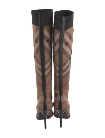 Burberry Plaid Print Sock Boots