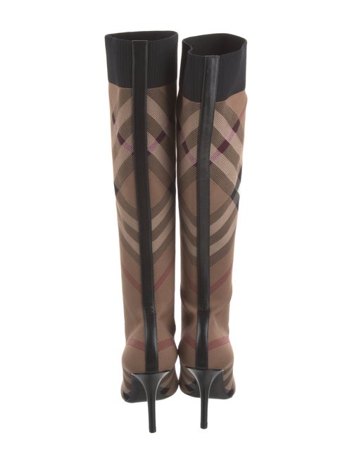 Burberry Plaid Print Sock Boots