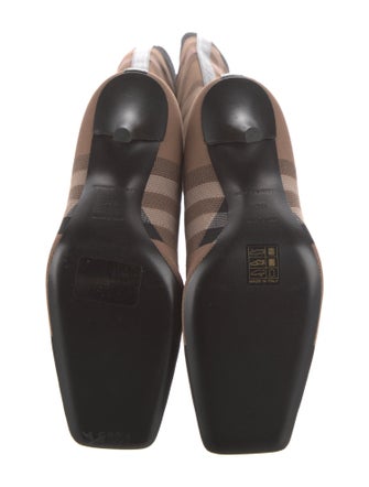 Burberry Plaid Print Sock Boots