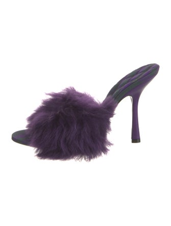Burberry Fur Fur Trim Slides