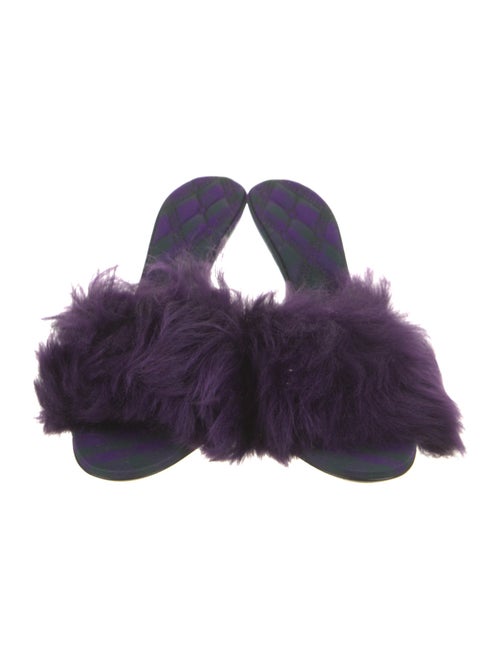 Burberry Fur Fur Trim Slides